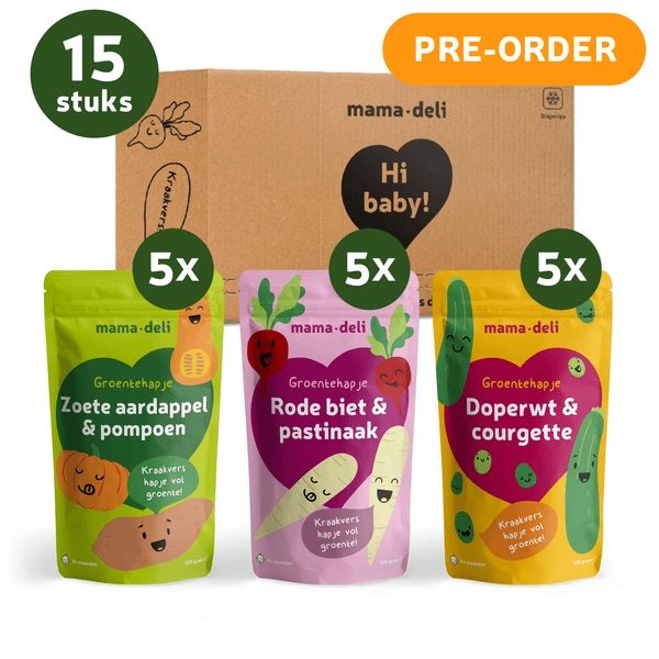 Pre Order - Groentehapjes Baby 4+ maanden – Box 1 - Mama Deli