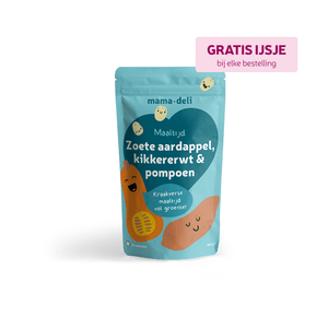 8 + maanden maaltijden | zoete aardappel kikkererwt & pompoen - Mama Deli